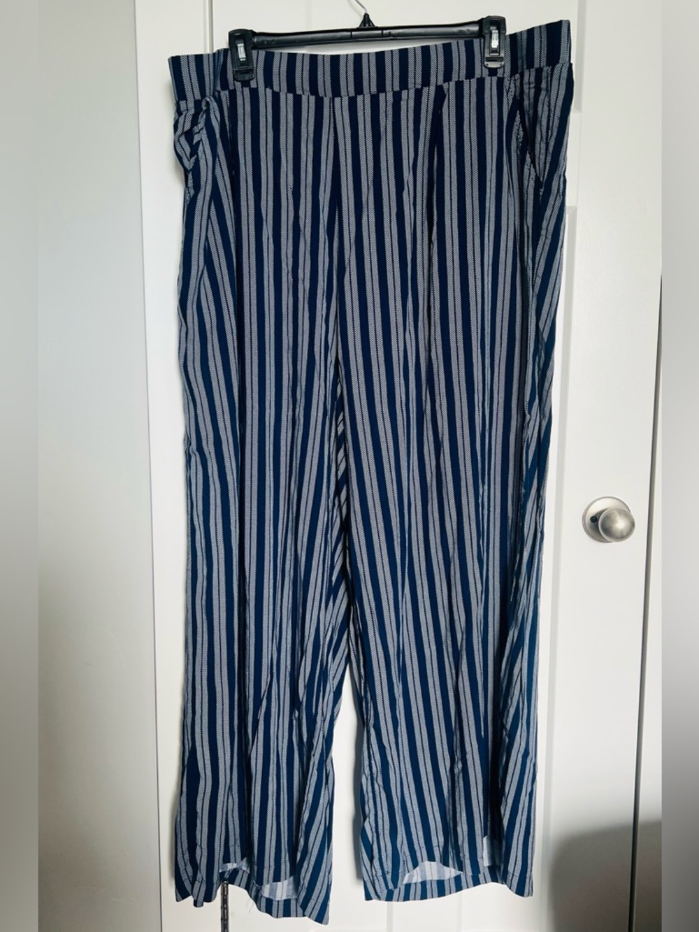 torrid Navy and White Striped Wide-Leg Pants